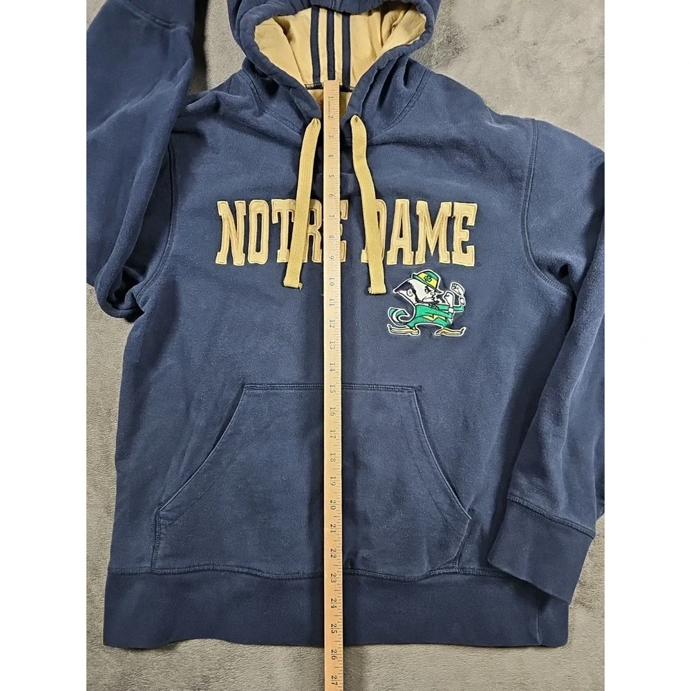 Adidas Notre Dame Irish‎ Hoodie Mens Medium Navy Gold Sweater Spellout